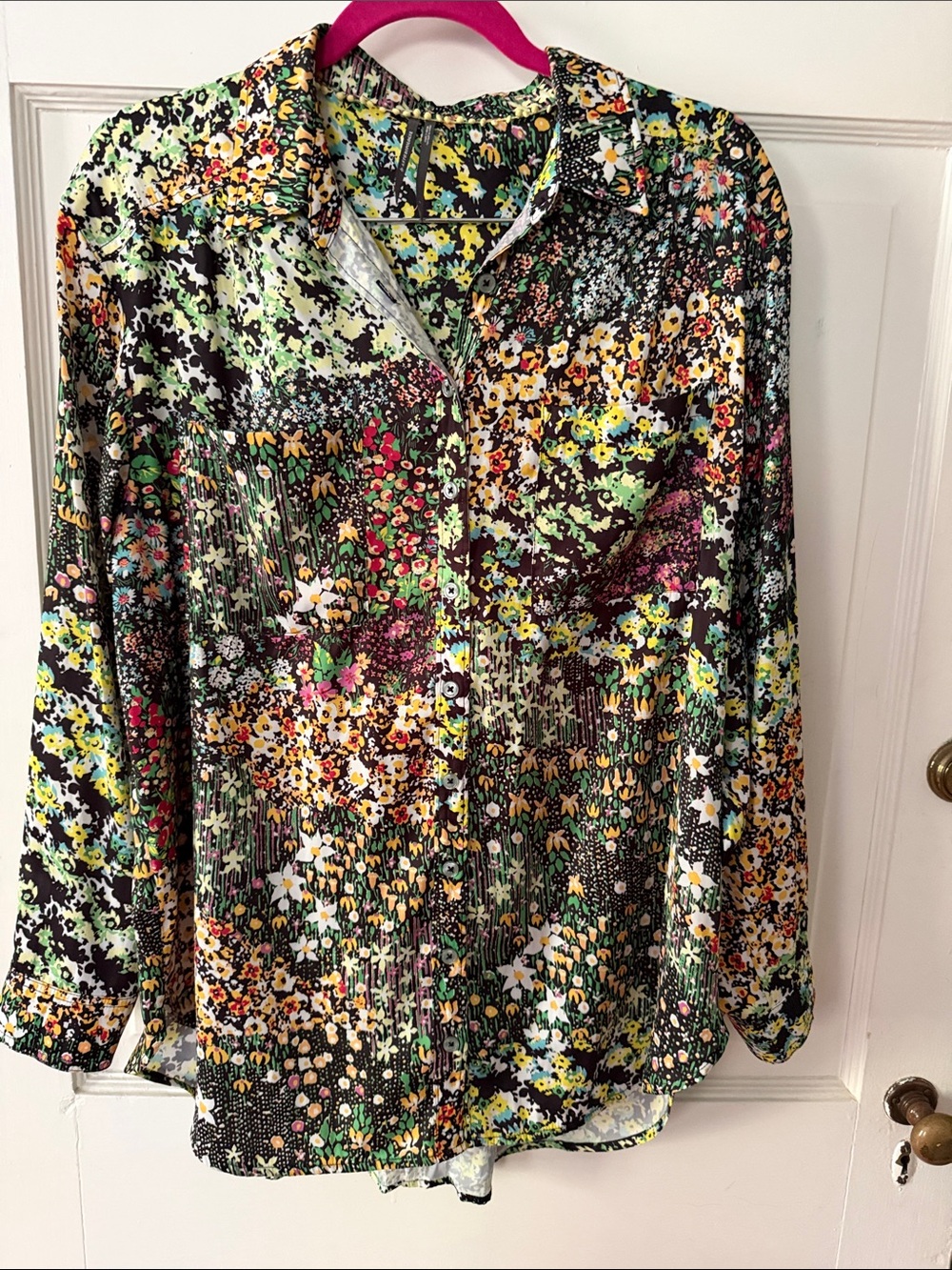 Floral Button-Up Blouse - Multicolor